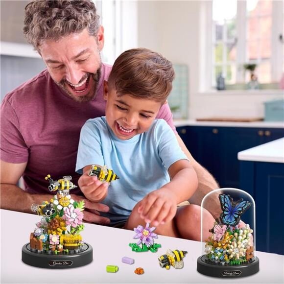 2 Flowers Bouquet Building Set Insect Collection Not Compatible with Lego - Picture 7 of 8